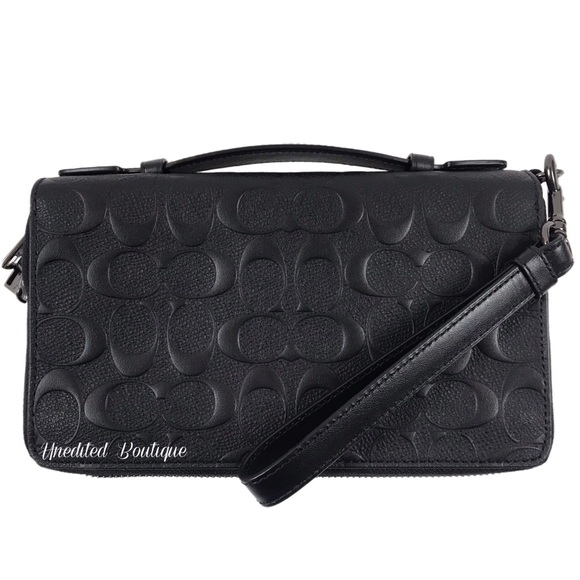 Coach Handbags - COACH Signature Leather Large Travel Wallet Clutch